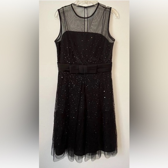 Ann Taylor Party Dress Sequins with Mesh Neckline with Tulle Sequins Body - Picture 11 of 12